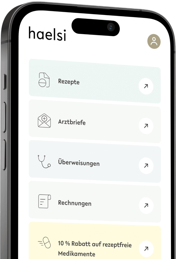haelsi Portal Startseite auf einem iPhone